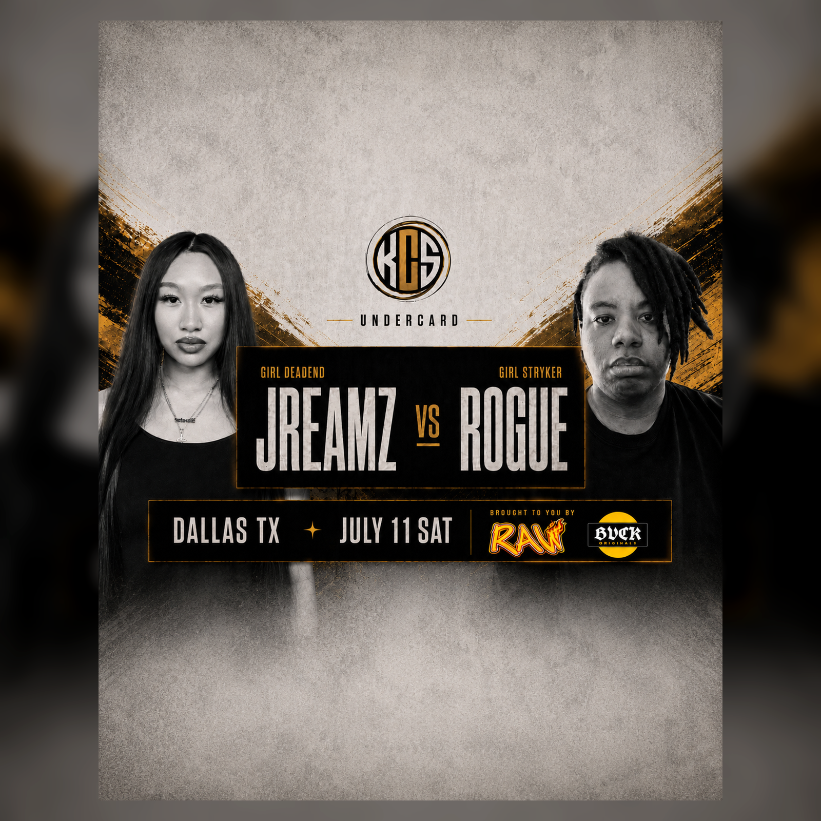 KCS One Undercard poster for Jreamz vs Rogue