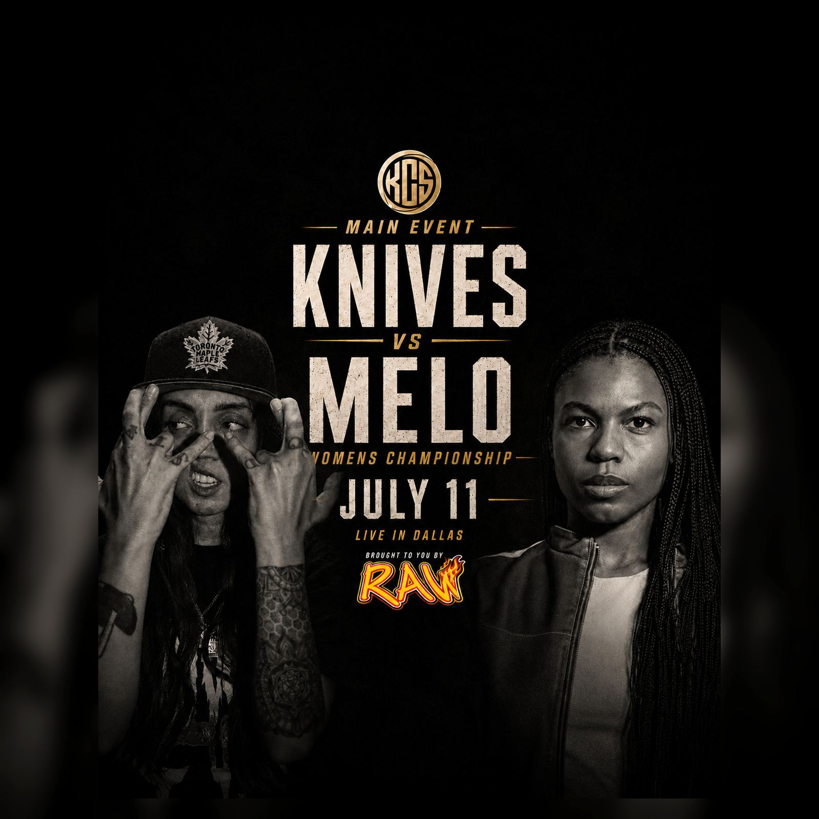 KCS One Main Event — Women's Championship poster for Knives vs Melo