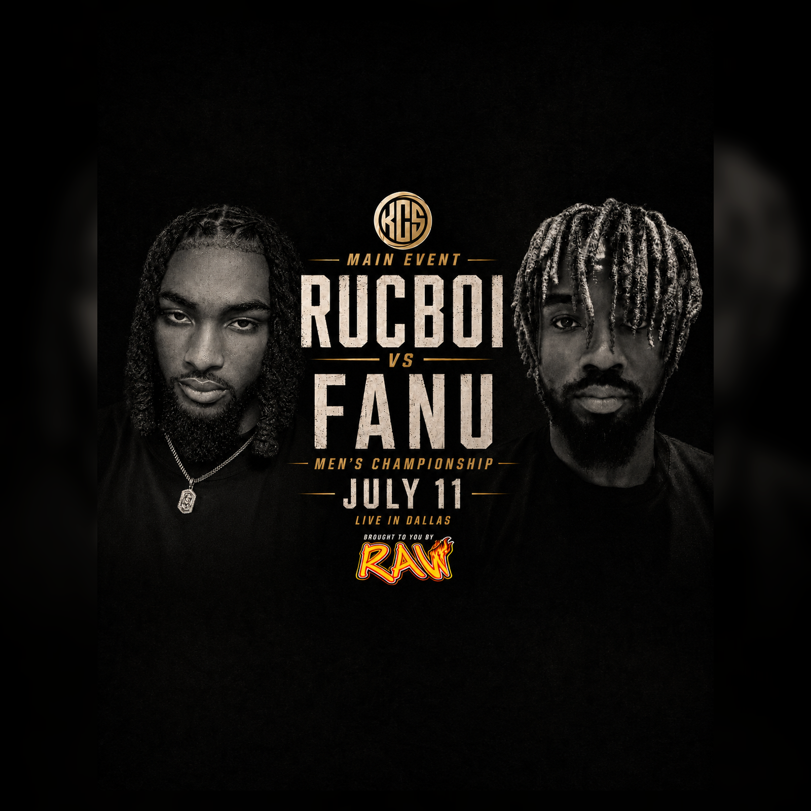KCS One Main Event — Men's Championship poster for Rucboi vs Fanu