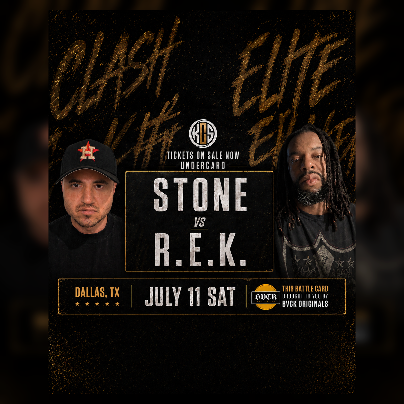 KCS One Undercard poster for Stone vs R.E.K.